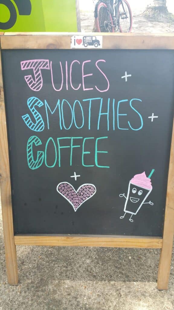 Juice truck sign